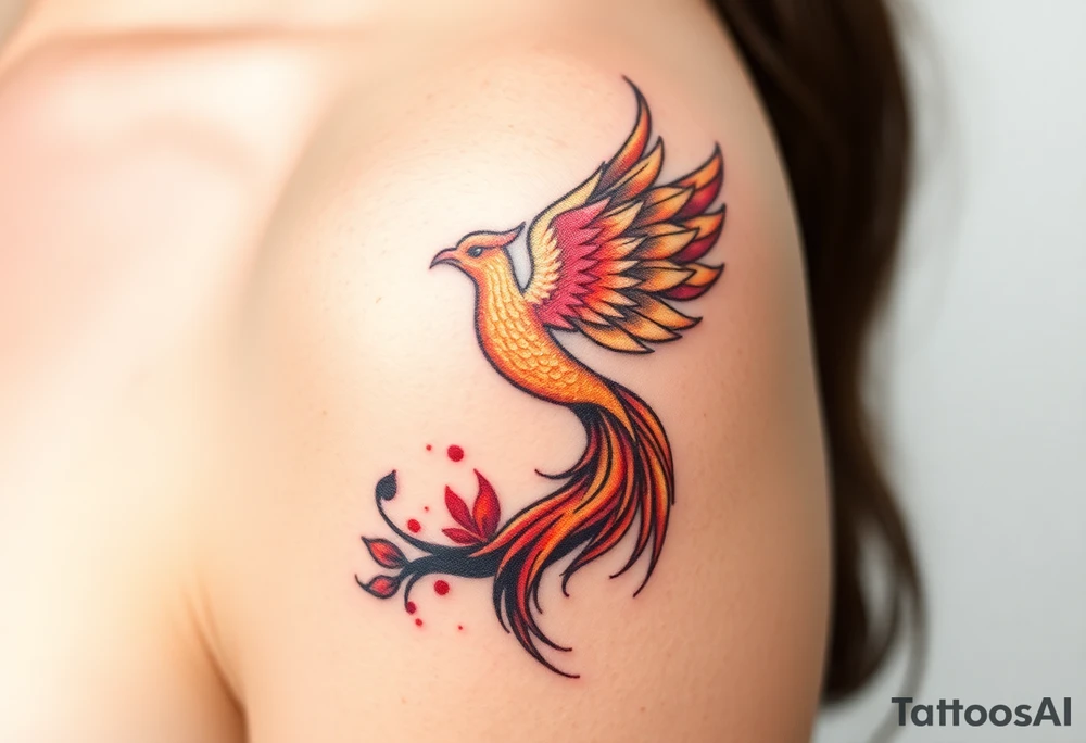 Phoenix rising from the ashes tattoo idea