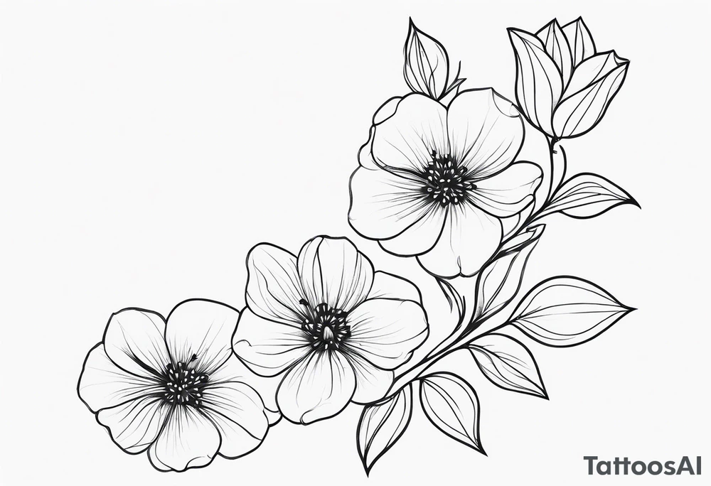 fine line, small flowers, shoulder, tribal tattoo idea