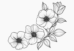 fine line, small flowers, shoulder, tribal tattoo idea