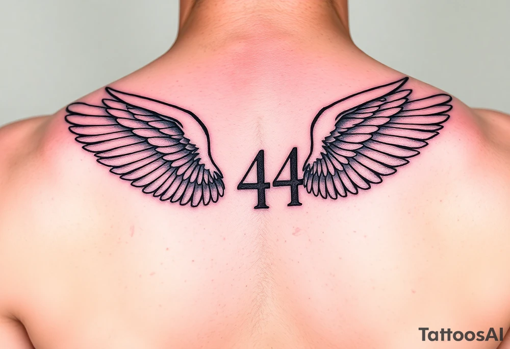 Angel numbers 1 support and guidance, 2 Balance, 4 Protection (with angel wings(only around 444) tattoo idea