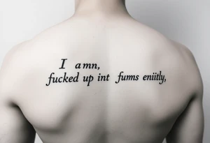 A semicolon made of the words "I am human, fucked up in my entirety, but human nonetheless." tattoo idea