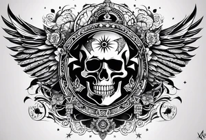 kali, goddess pirate, pachamama, valkrye, warrior, skull, lotus azul, wing, eagle, zenza resonance, stars tattoo idea