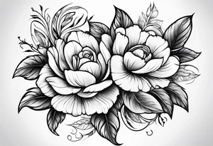 floral wrap around tattoo idea