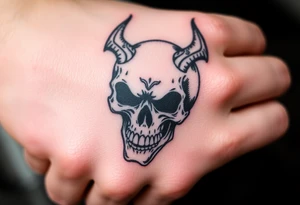 Demonic skull tattoo idea