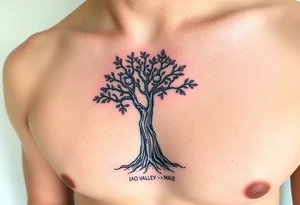 Breadfruit tree in iao valley maui with coordinates underneath tattoo idea