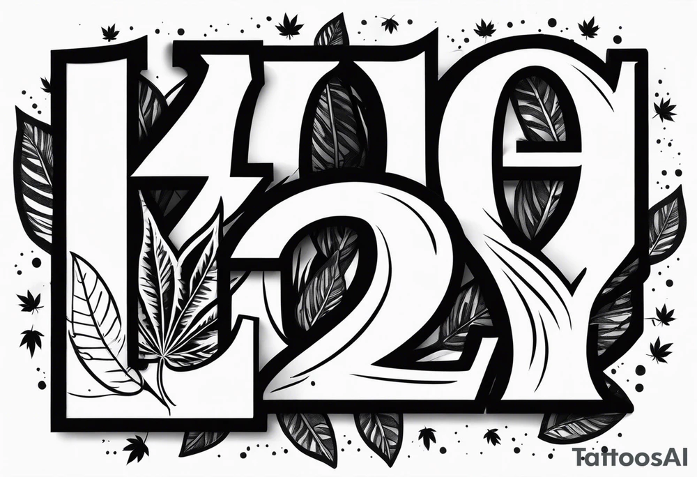 420 weed leafs tattoo idea