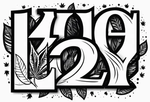 420 weed leafs tattoo idea