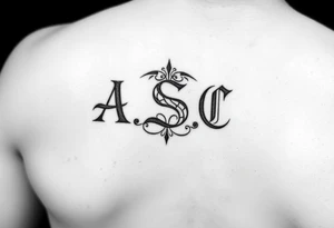 Initials A.S.C on the side of the wrist near the bone tattoo idea