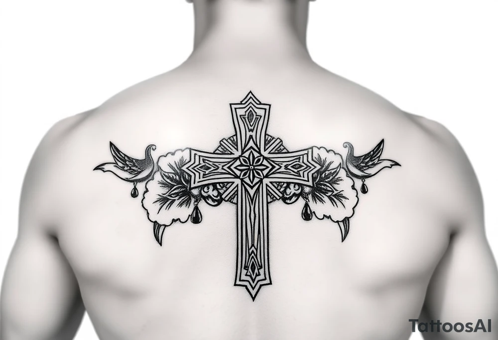 cross Polynesian tattoo idea