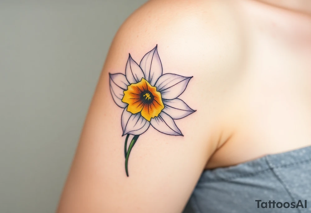 daffodil and the jonquil aquamarine stone tattoo idea