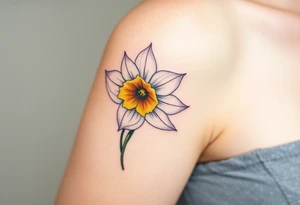 daffodil and the jonquil aquamarine stone tattoo idea