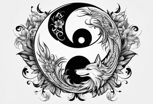 Ying yang made by wolfes tattoo idea