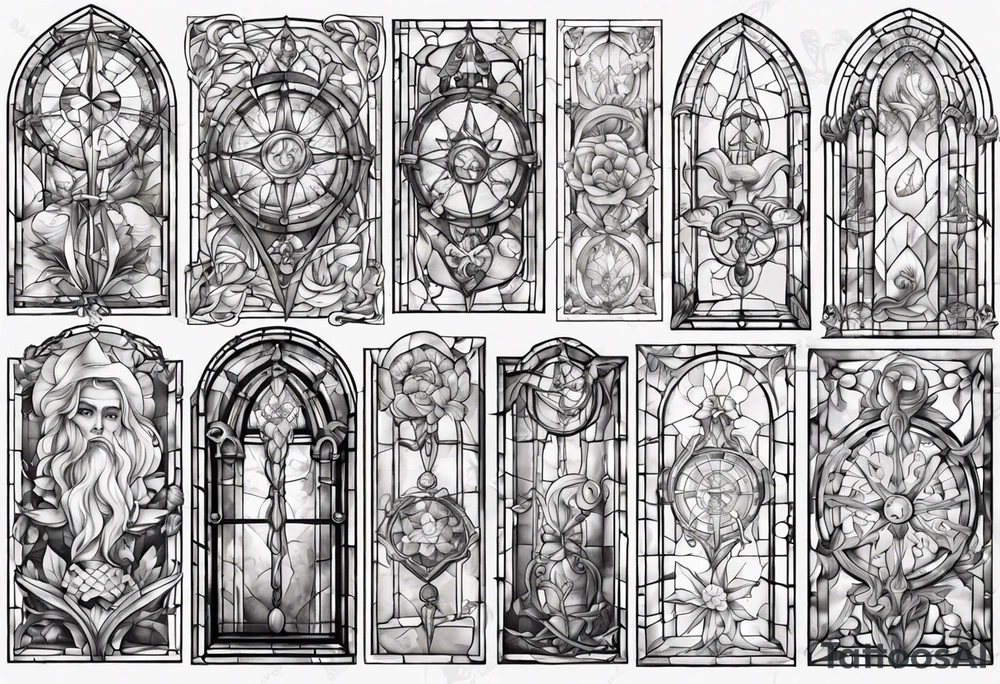 Stained glass window tattoo idea