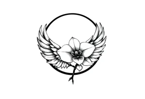 infinity loop with wings inside and an orchid tattoo idea