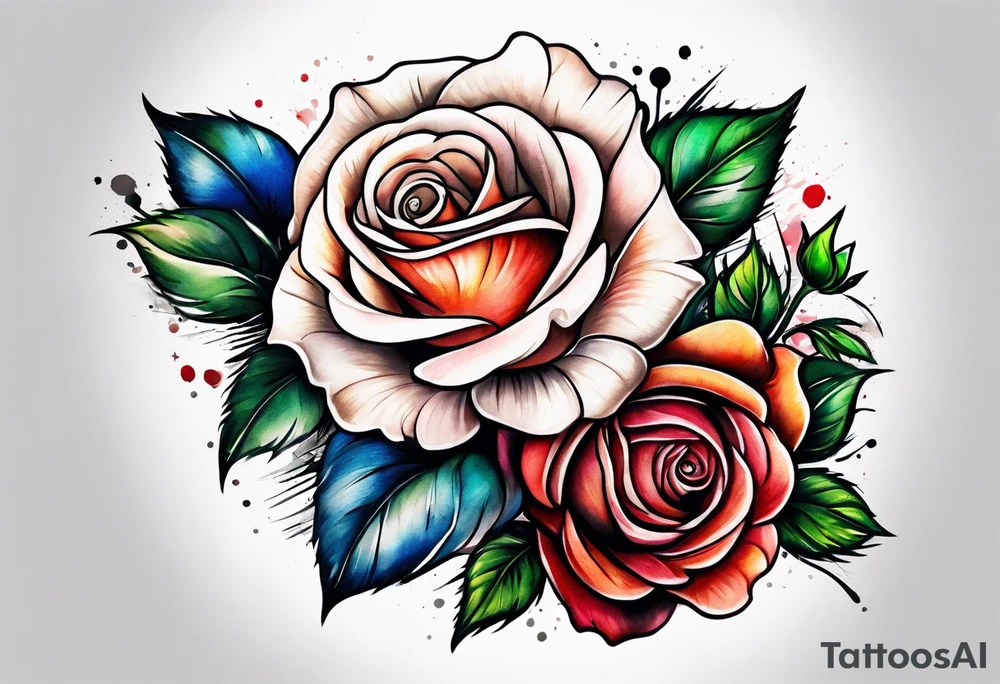 Roses on shoulders tattoo idea
