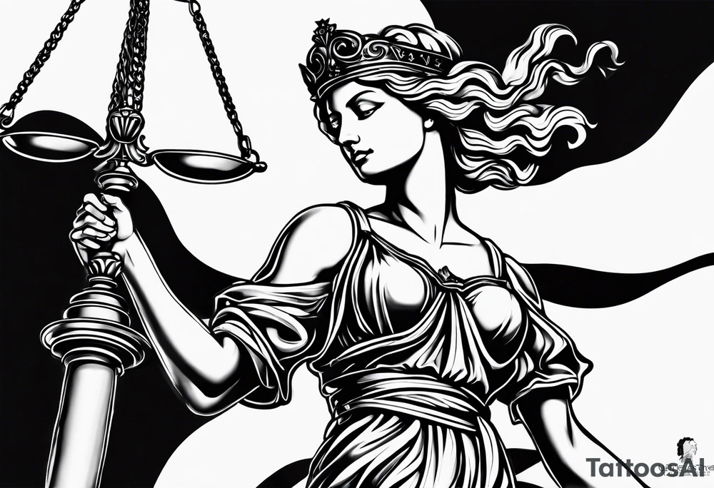 lady justice tattoo idea