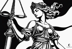 lady justice tattoo idea