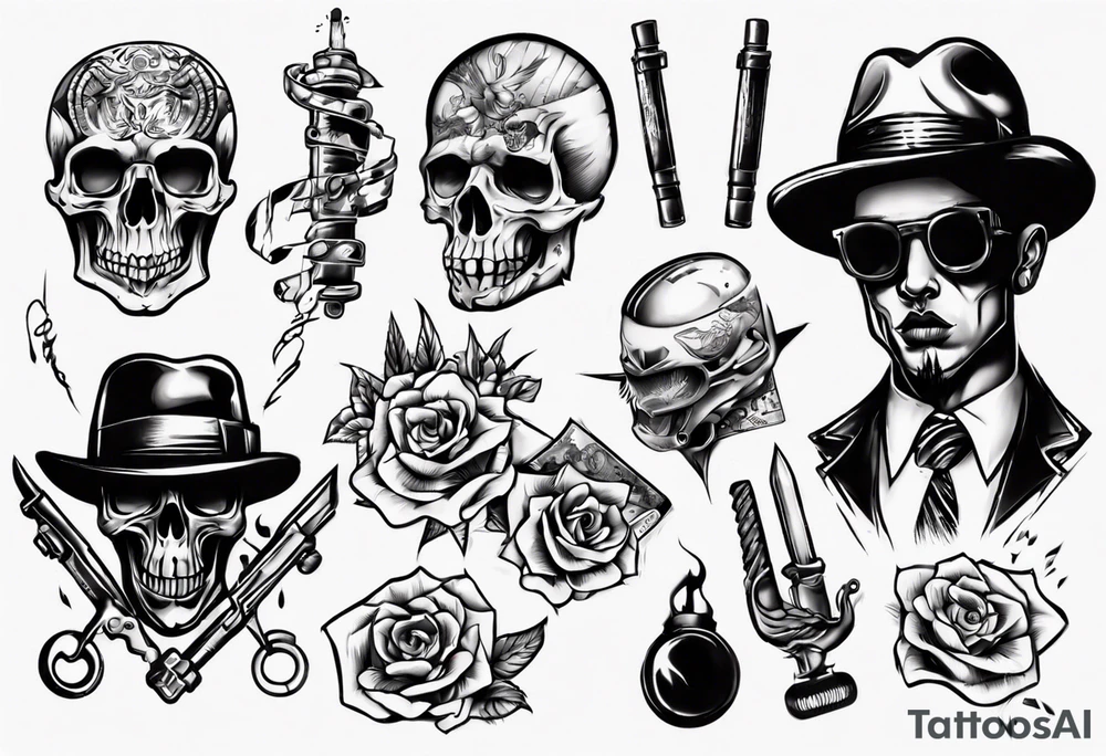 gangster tattoo for back tattoo idea