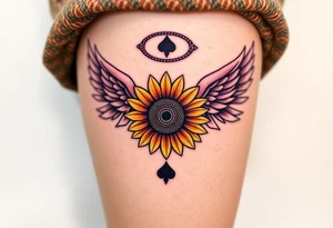 2 of clubs, sunflower, wings, or halo tattoo idea