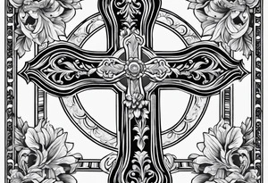 WHITE CROSS WITH BLACK AROUND tattoo idea