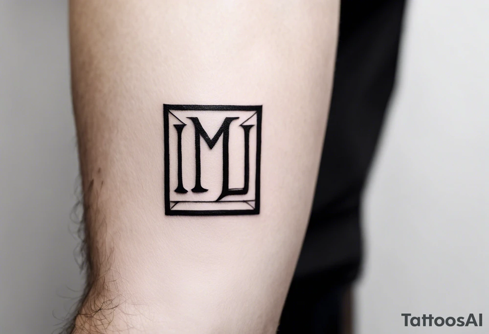 small tattoo on the forearm of a man with the initials MLJ, date of birth 22/09/22 in the style of a moluccan tattoo tattoo idea