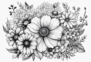 Flowers surrounded by honeycomb tattoo idea