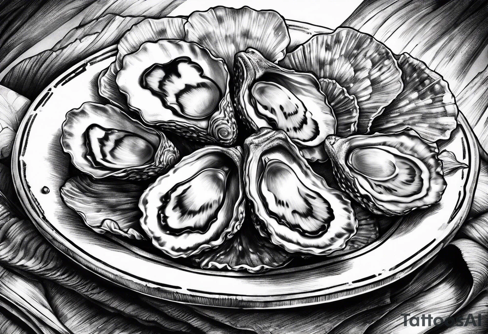 Pretty oyster tattoo idea