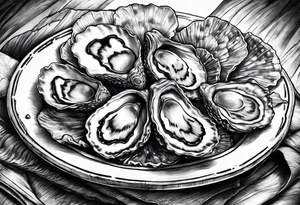 Pretty oyster tattoo idea