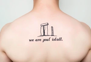 Orkney standing stones and the words "we are the island, after all" tattoo idea