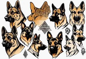 German shepherd profile tattoo idea