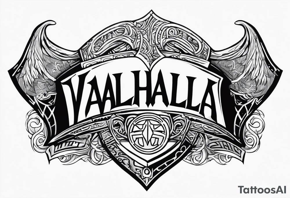 Valhalla shield 
axe tattoo idea