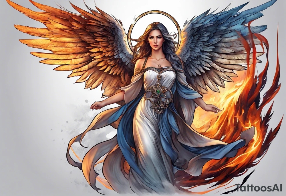 Angel of protection tattoo idea