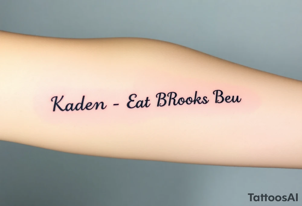 Kaden Easton Brooks Beau made into a crossword puzzle tattoo idea