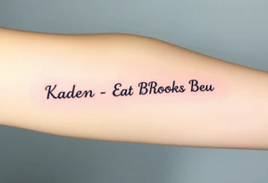 Kaden Easton Brooks Beau made into a crossword puzzle tattoo idea