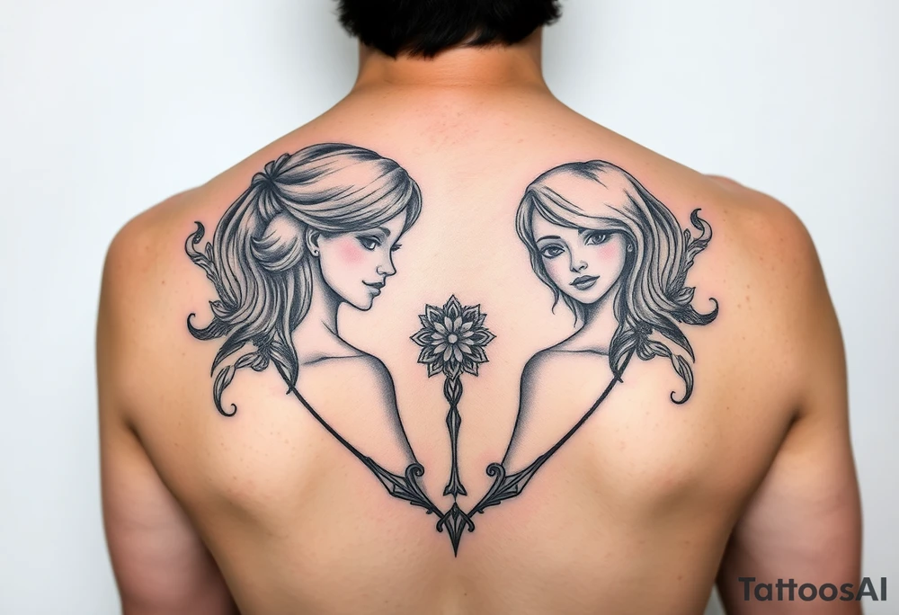Mother two daughters matching tattoo idea