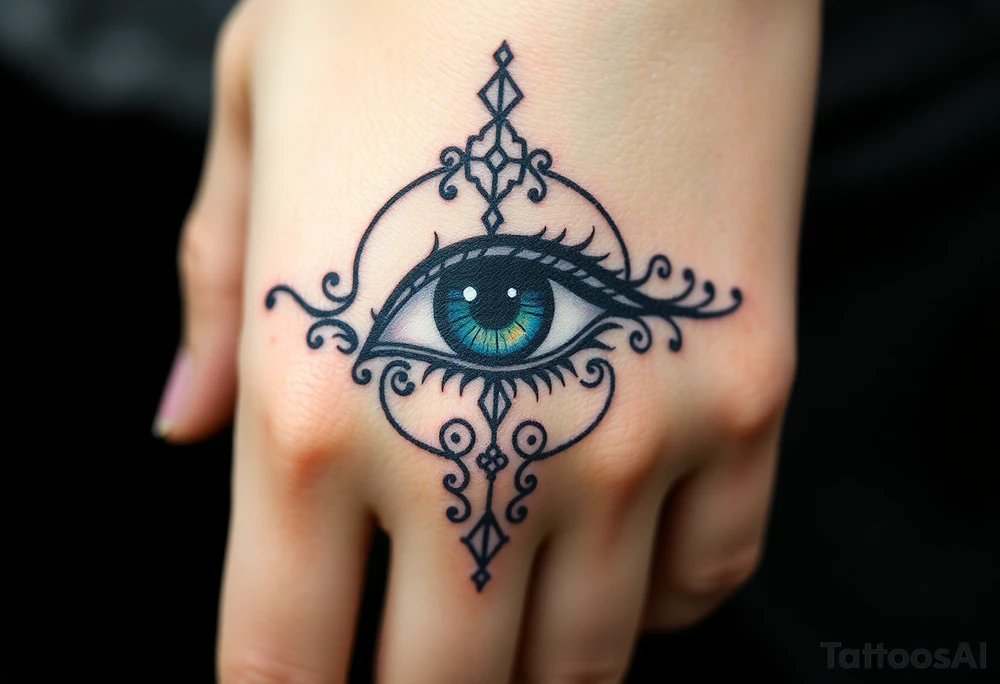 Slave bracelet style, beautiful eye, symbolism, tattoo idea