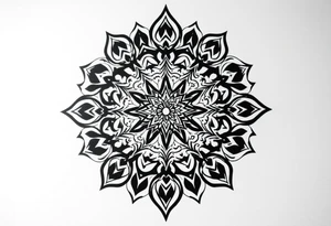 long mytical mandala with ancient rhyme tattoo idea