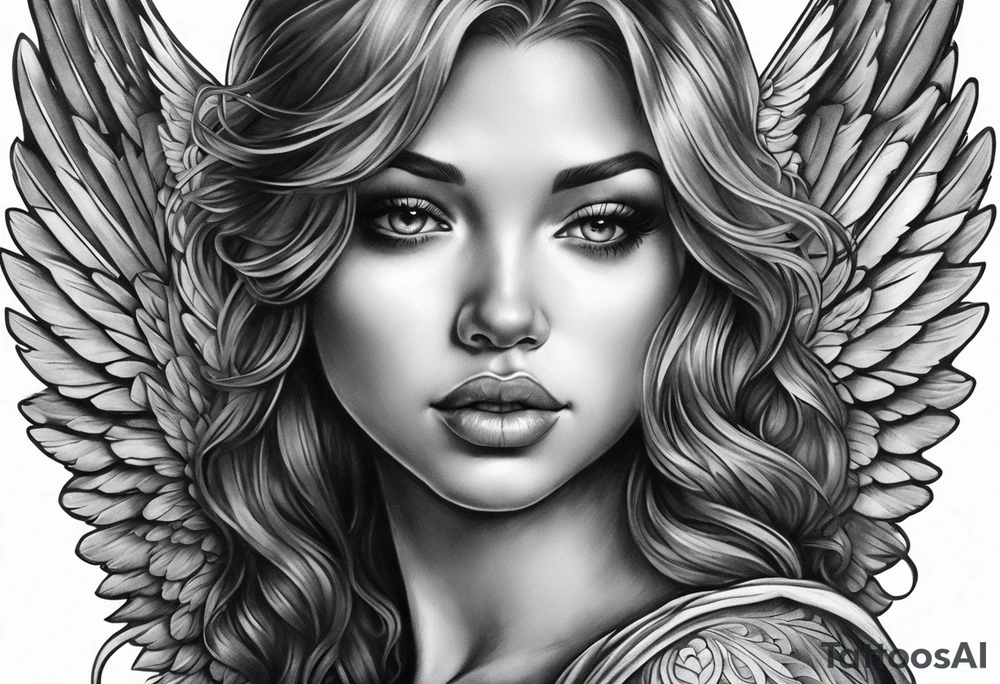 Dark realism angel tattoo tattoo idea