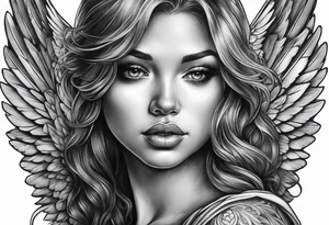 Dark realism angel tattoo tattoo idea
