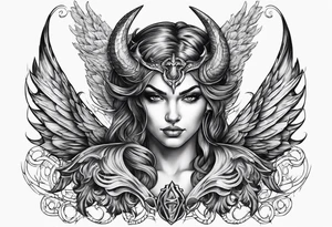 Devil with angel wings aggressive tattoo idea