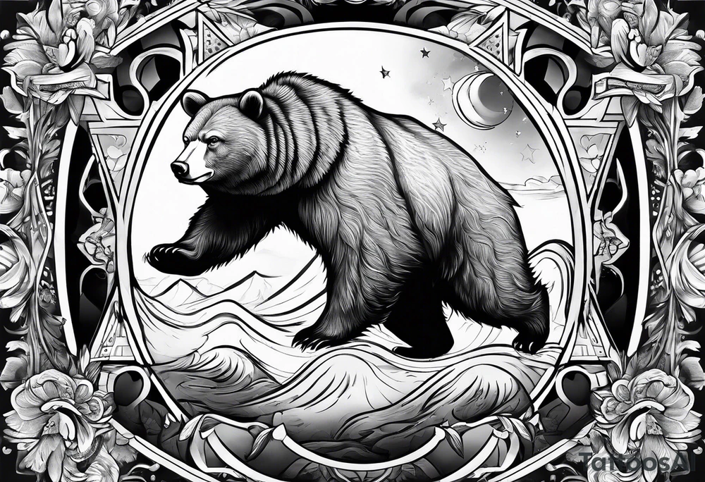 Donald trump riding bear tattoo idea