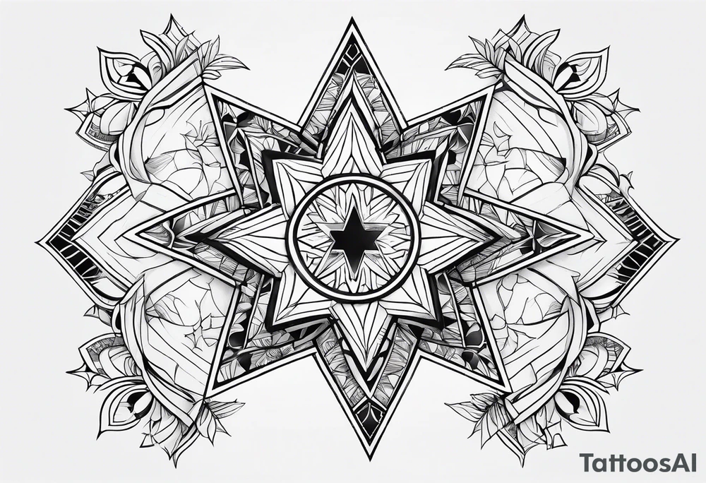 cute star fineline tattoo sketch for girls tattoo idea