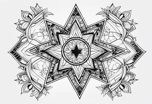 cute star fineline tattoo sketch for girls tattoo idea