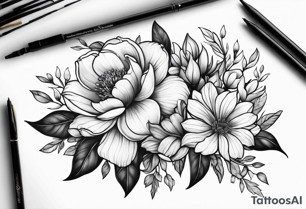 May november December February birth flower tattoo idea