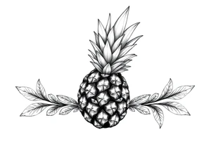 vagina and anus using a  pineapple with diamonds  and magestic tattoo idea