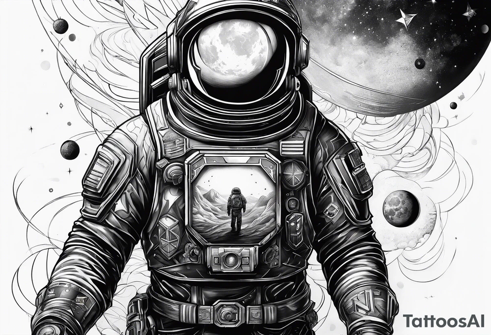 Universum space man tattoo idea