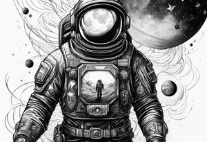 Universum space man tattoo idea