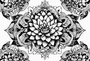 Oroborus and dahlia tattoo idea