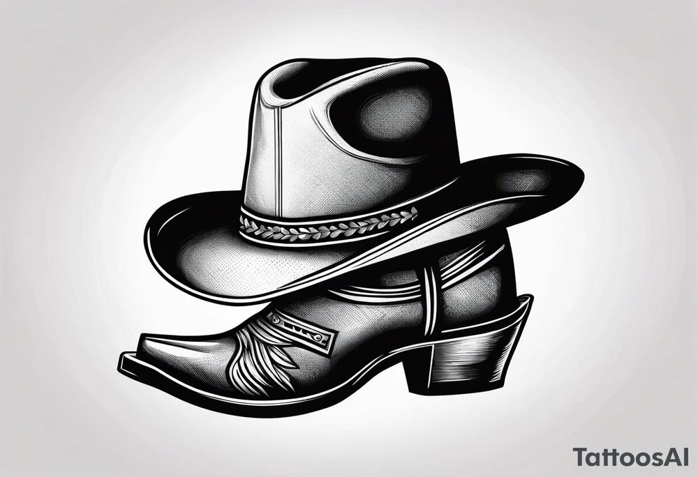 Cowboy boots and hat tattoo idea