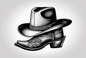 Cowboy boots and hat tattoo idea